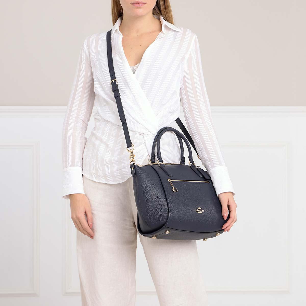 coach polished pebble leather elise satchel