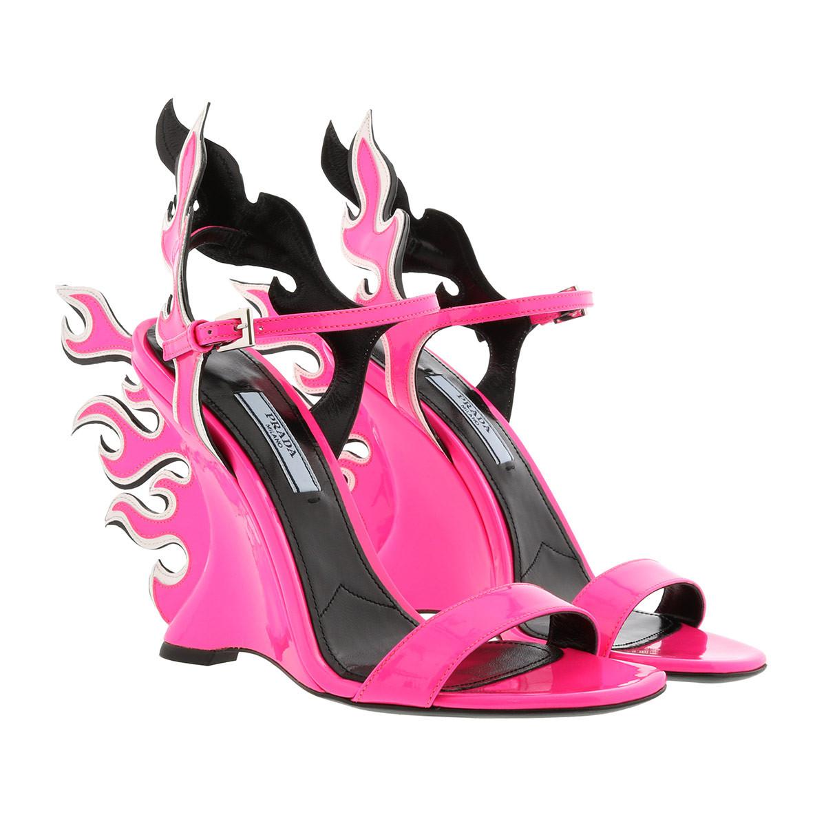 prada pink fire heels