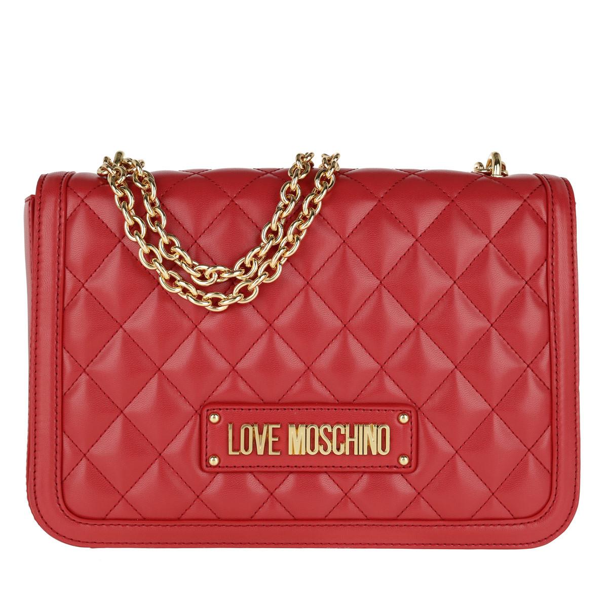 Love Moschino Synthetic Quilted Nappa Pu Chain Crossbody Bag Rosso in ...