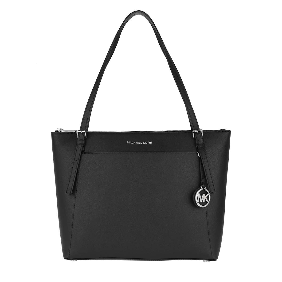 Michael Kors Voyager Large Saffiano Leather Top-zip Tote Bag in Black ...