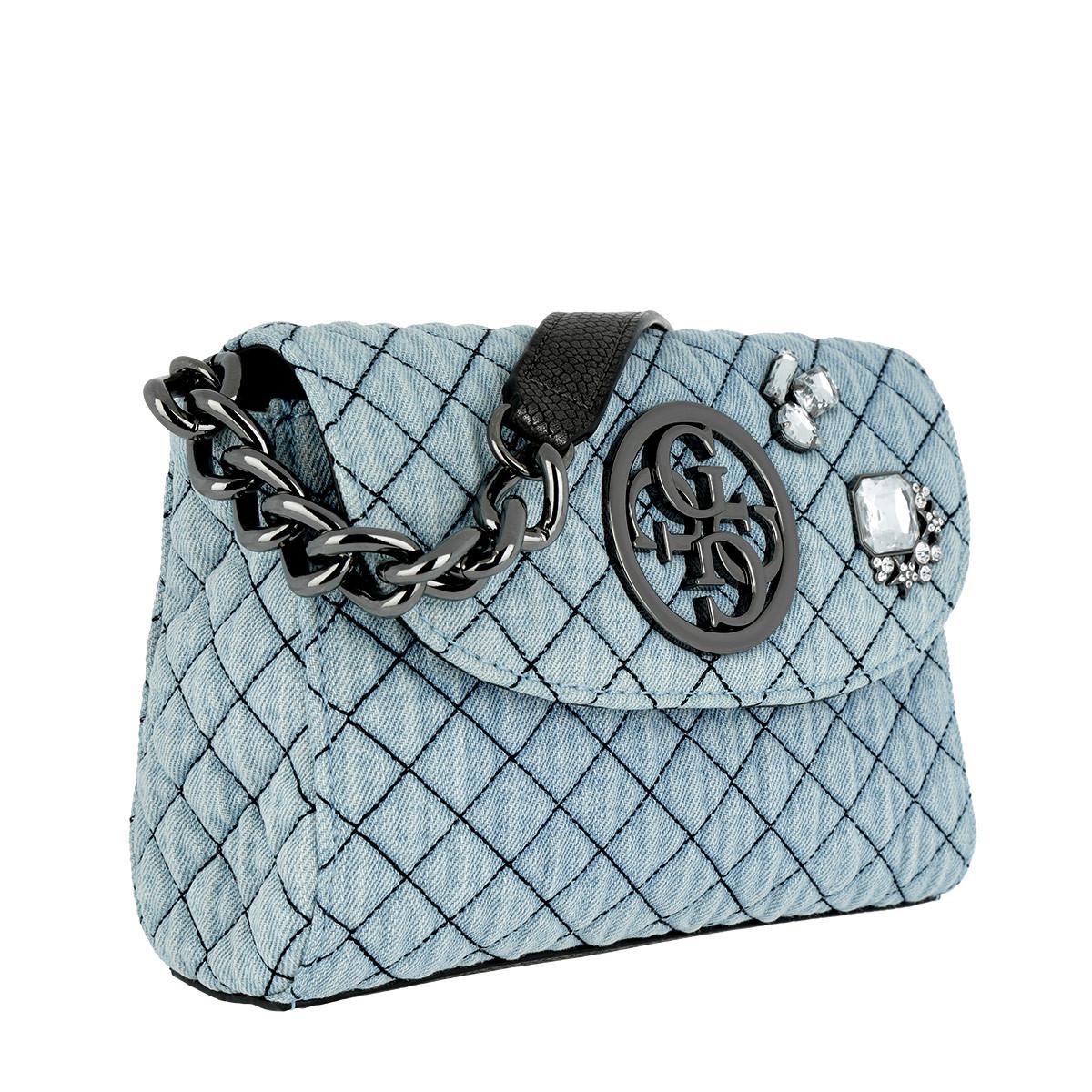 Guess G Lux Mini Crossbody Bag Flap Denim In Blue Lyst Gallery