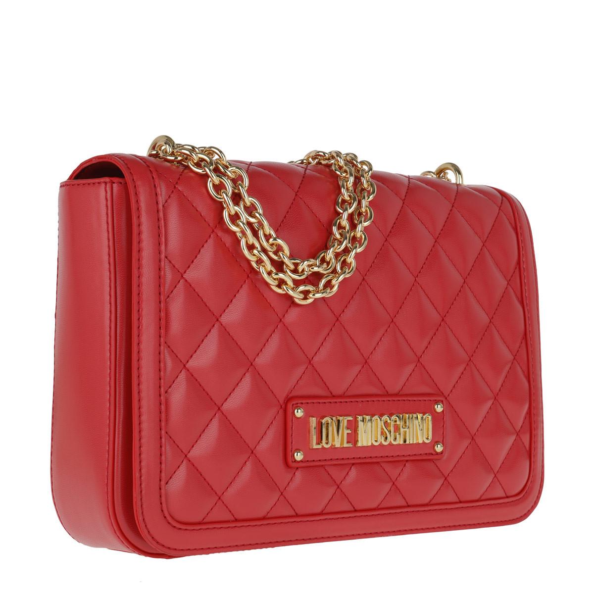 Love Moschino Synthetic Quilted Nappa Pu Chain Crossbody Bag Rosso in Red Lyst
