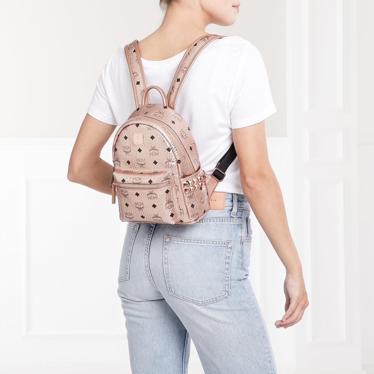 rose gold mcm backpack