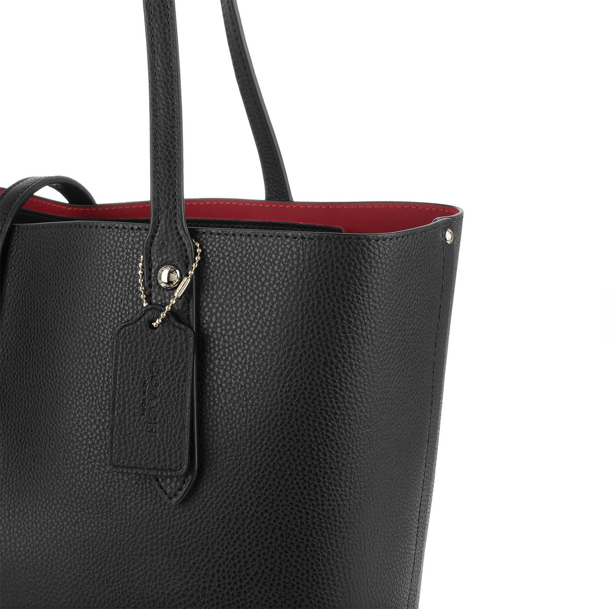 tote with red interior
