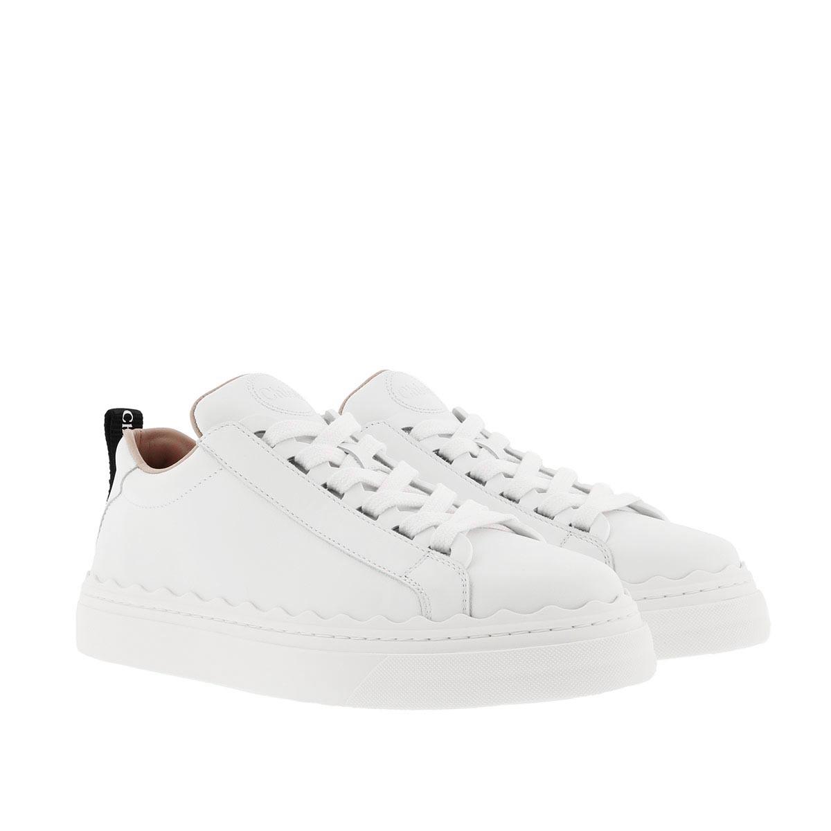 chloé lauren sneaker smooth calfskin white