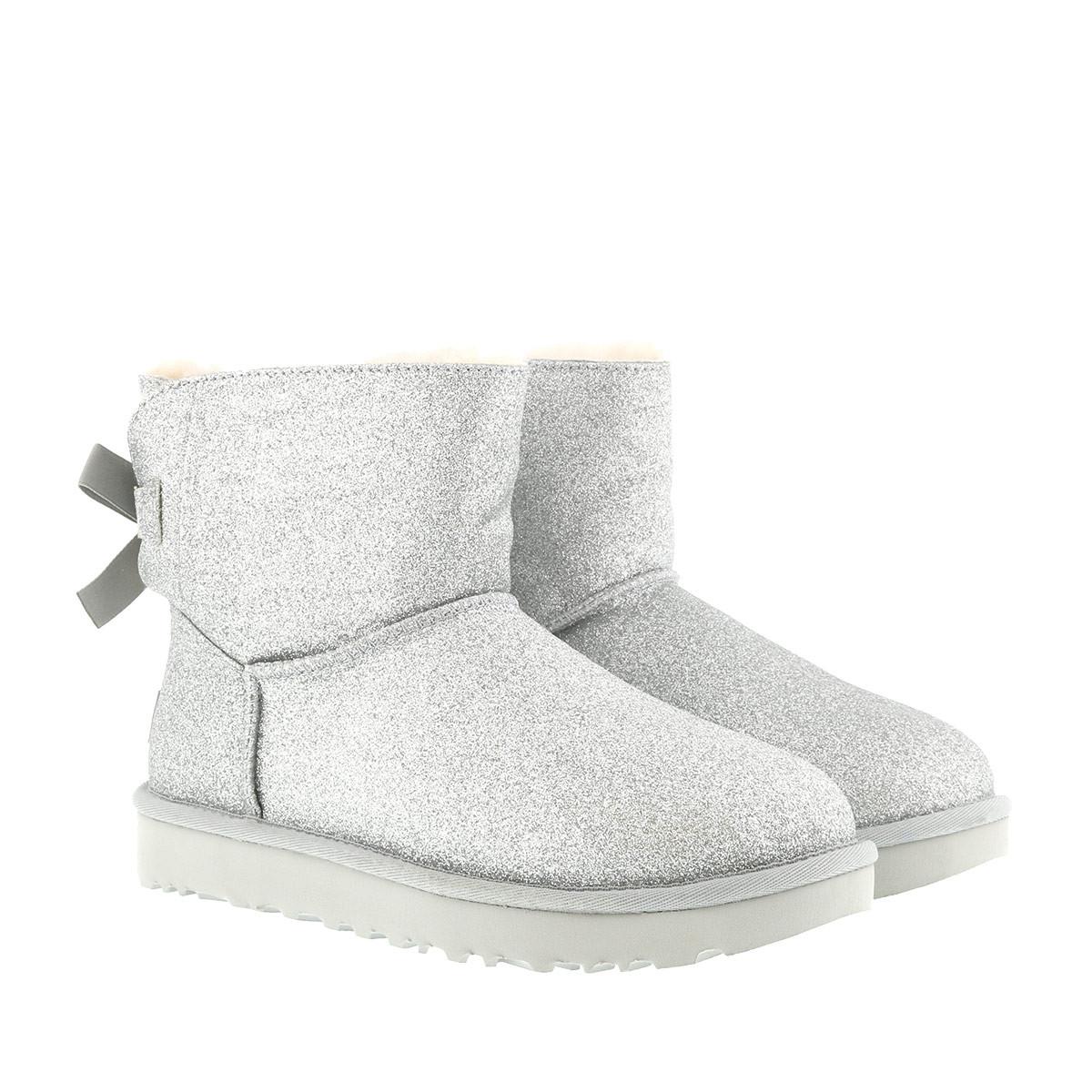 ugg mini bailey bow sparkle silver