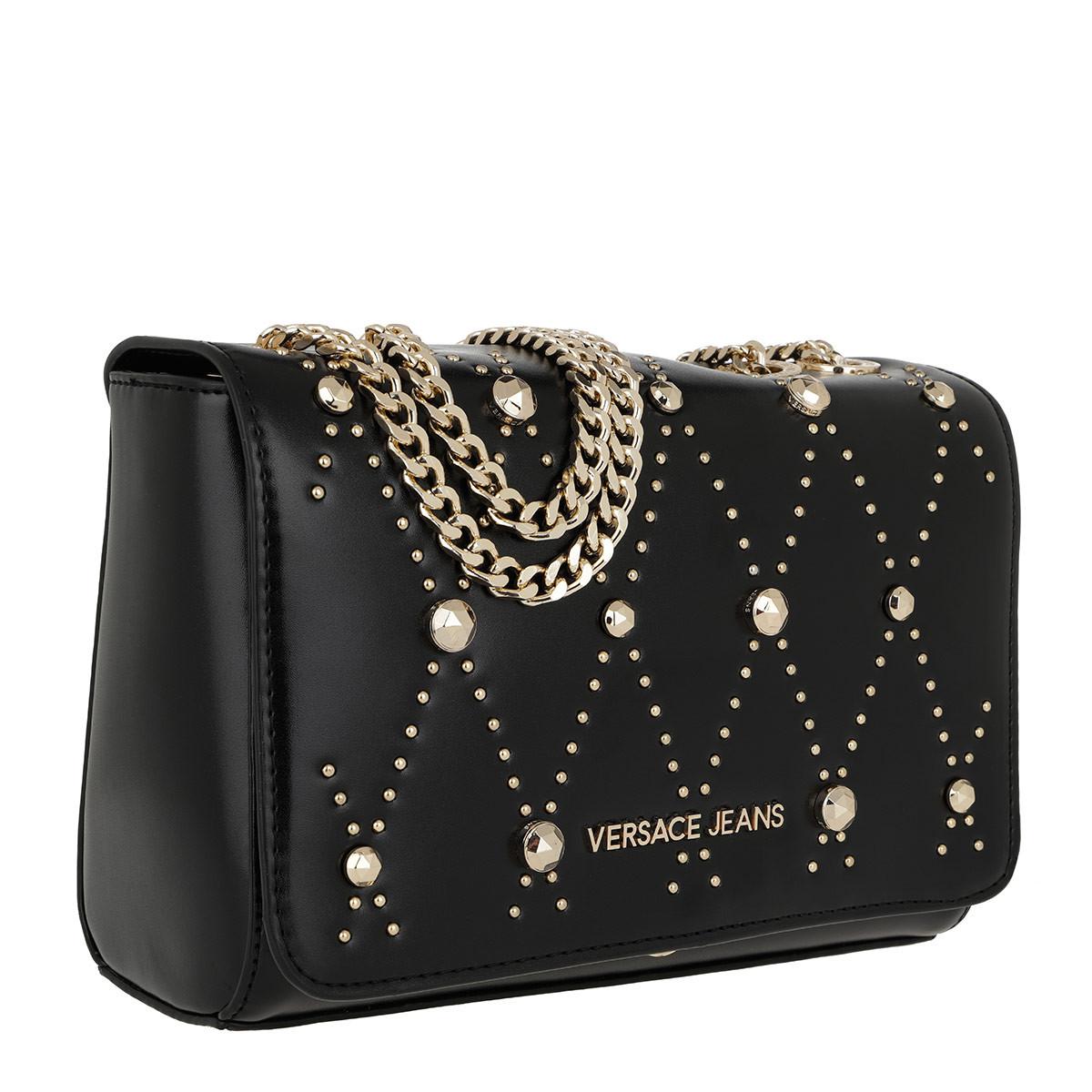 Versace Jeans Couture Synthetic Studded Chain Crossbody Bag Black - Lyst