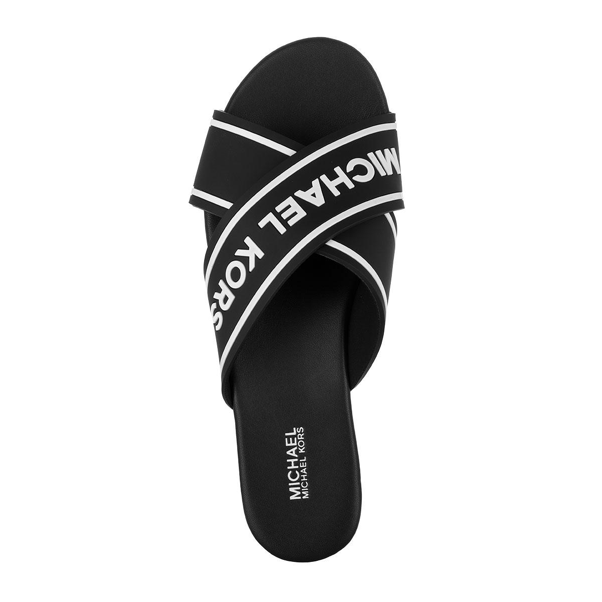 michael michael kors demi logo tape slide sandal