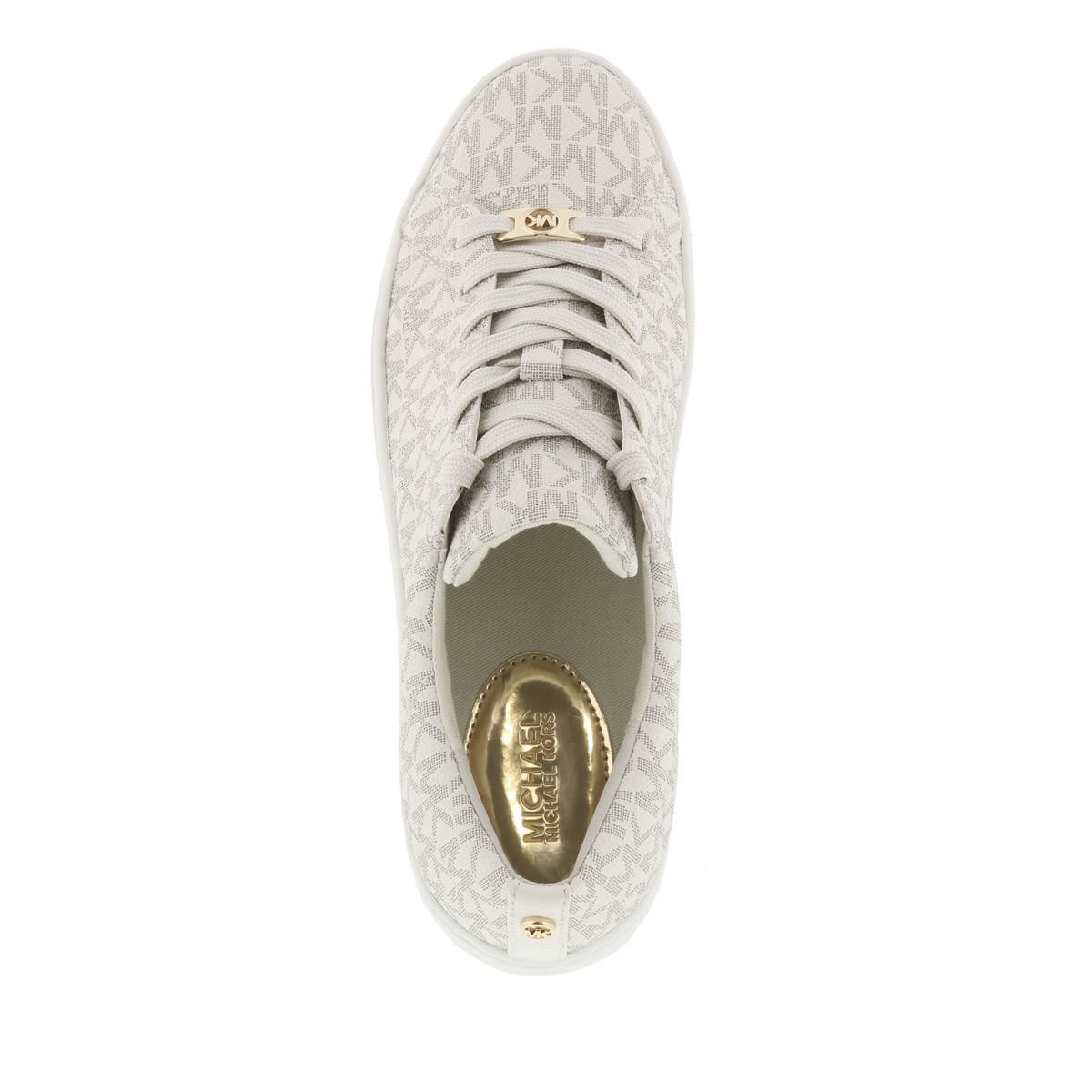 Michael Kors Leather Keaton Lace Up Sneaker Vanilla in Natural - Lyst