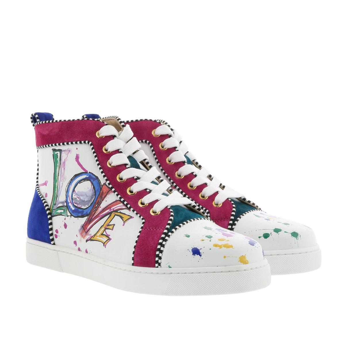 Christian Louboutin Orlato Leather Love High Top Trainers in White - Lyst