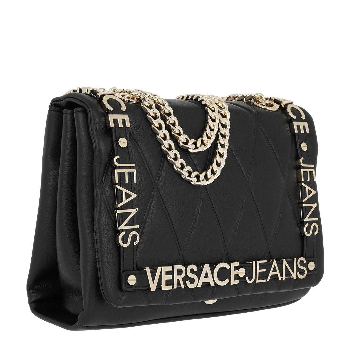 Versace Jeans Couture Quilted Logo Crossbody Bag Black - Lyst