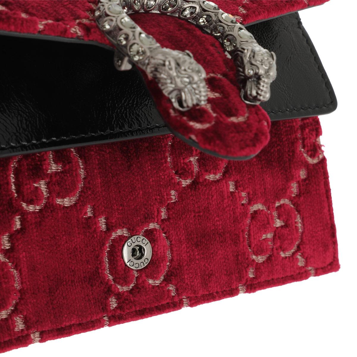Gucci Dionysus GG Velvet Super Mini Bag in Bordeaux (Red) - Lyst