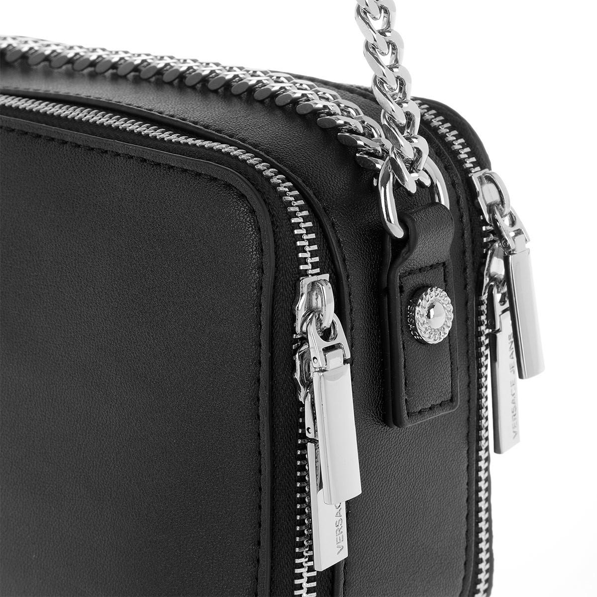 Versace Jeans Synthetic Silver Studded Chain Crossbody Bag Nero in Metallic - Lyst