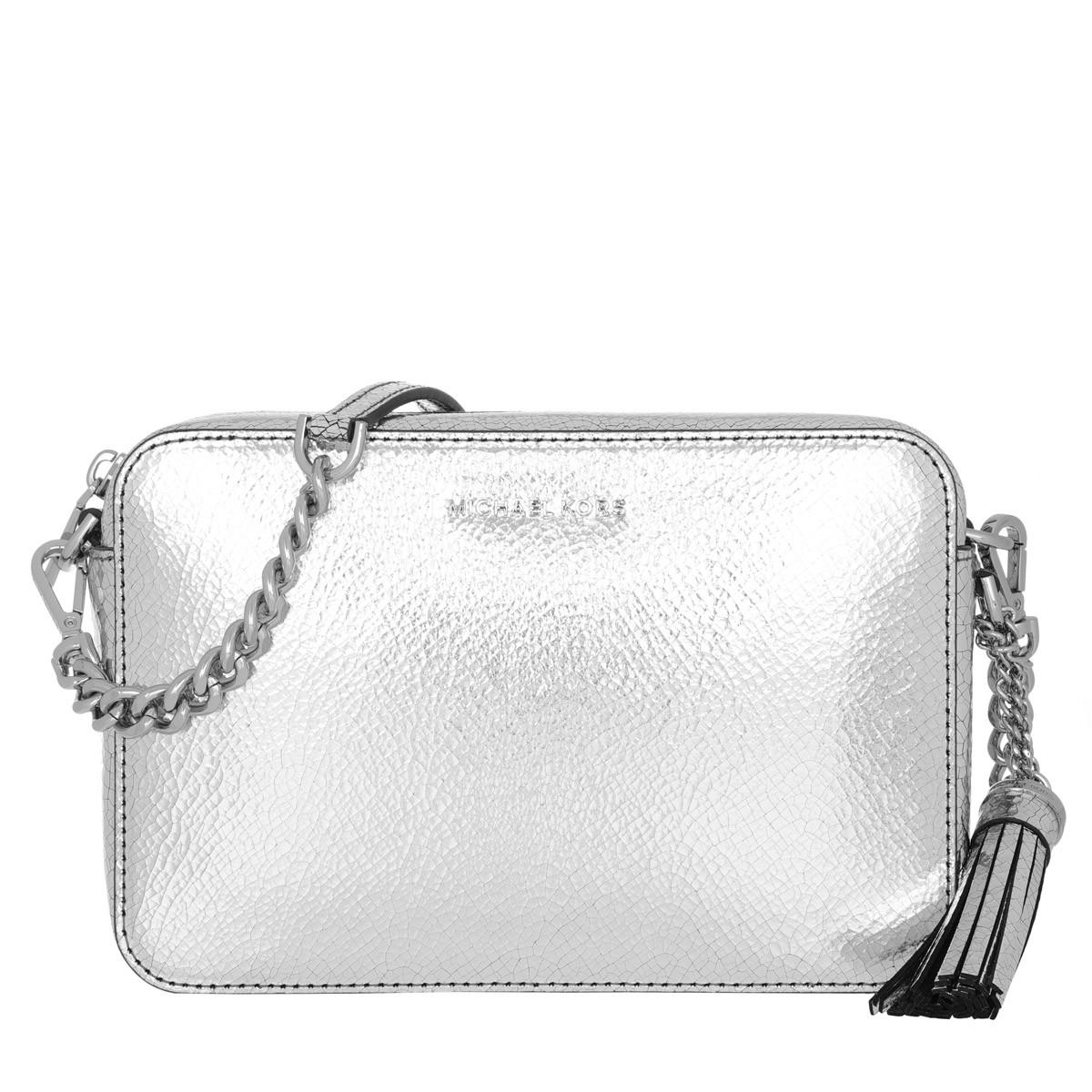 michael kors silver cross body bolsa
