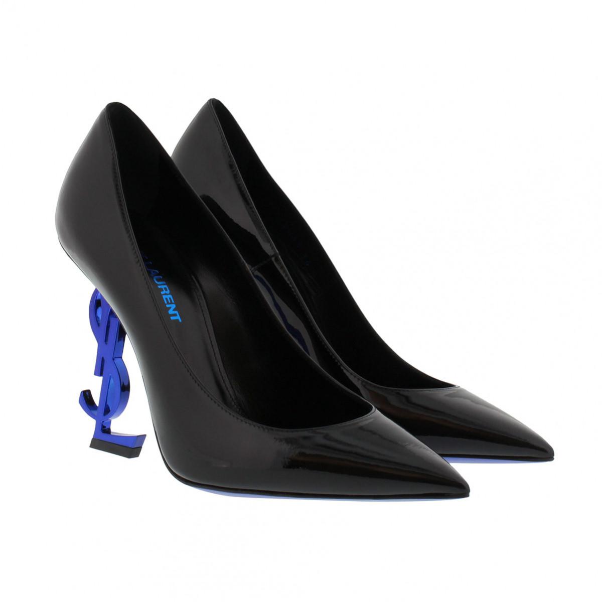 ysl blue heels