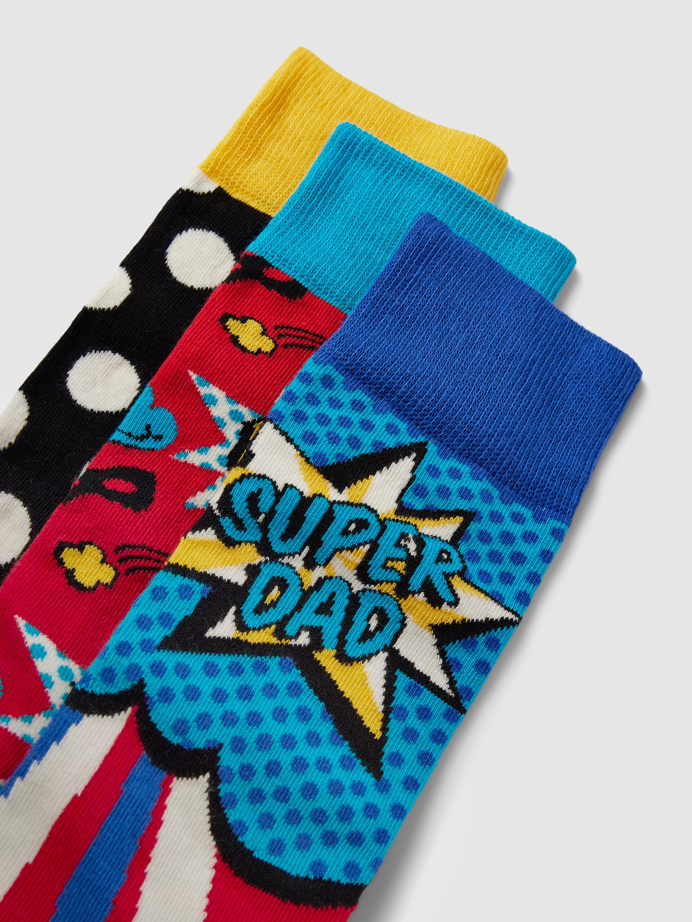 Happy Socks Socken mit Motiv-Print im 3er-Pack Modell 'Super Dad' in Blau  für Herren | Lyst DE