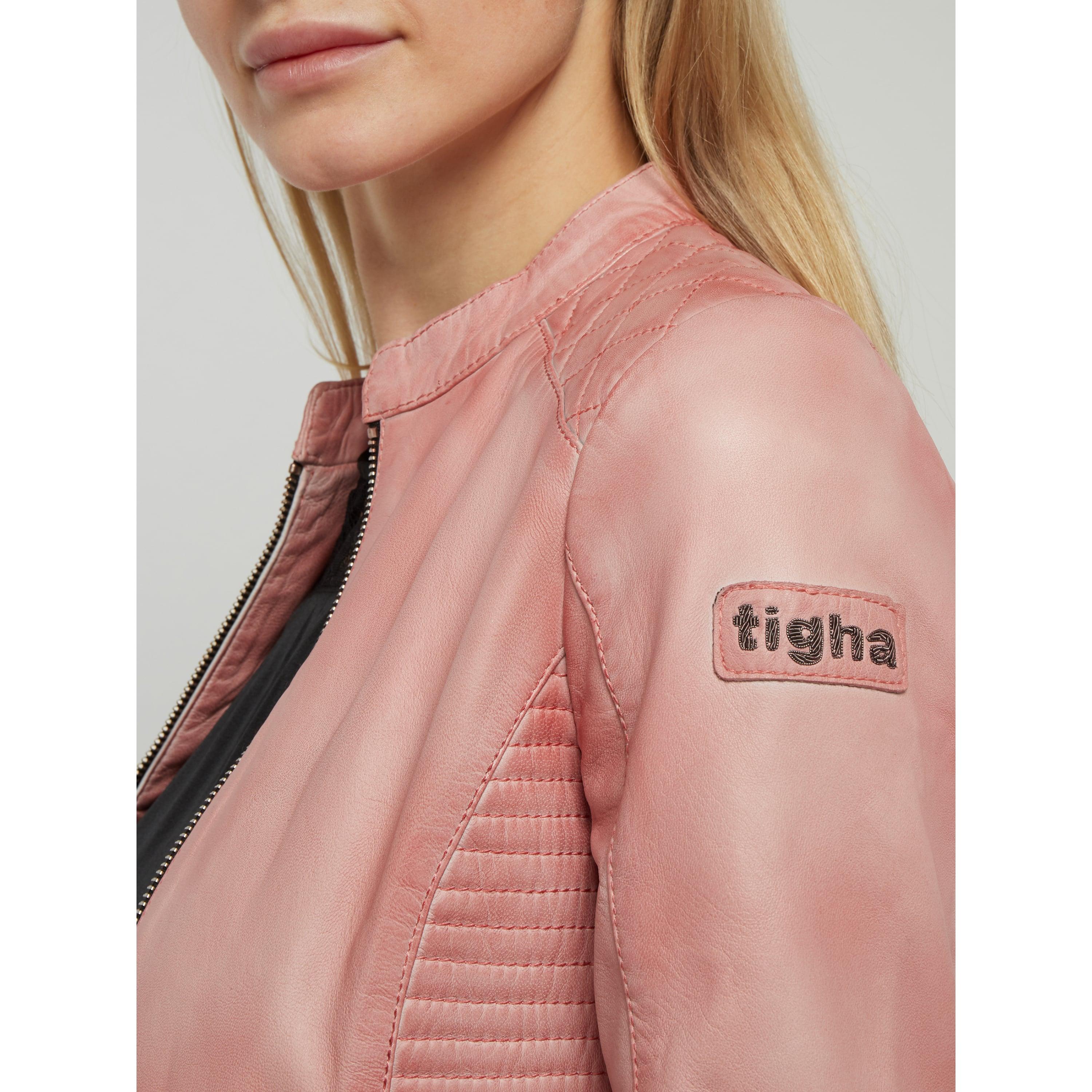 Tigha Lederjacke im Biker-Look in Pink | Lyst DE