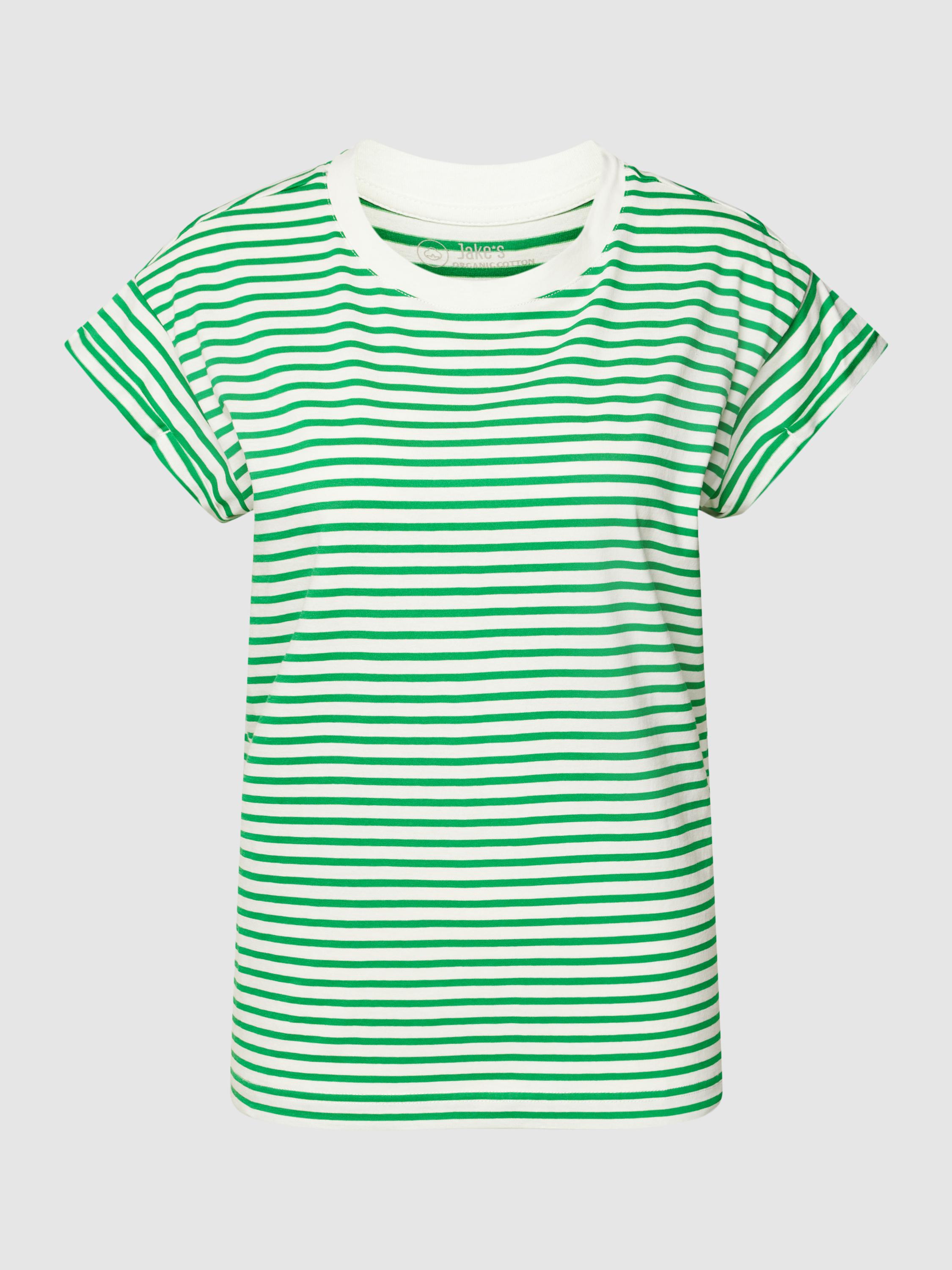 Jake*s Casual T-shirt Met Streepmotief in het Groen | Lyst NL