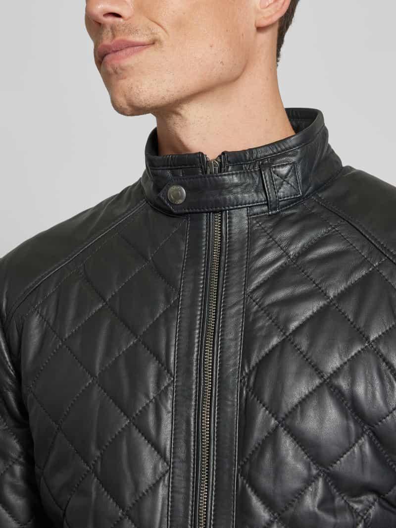 Joop! Lederjacke mit Stehkragen Modell 'Boys' in Schwarz für