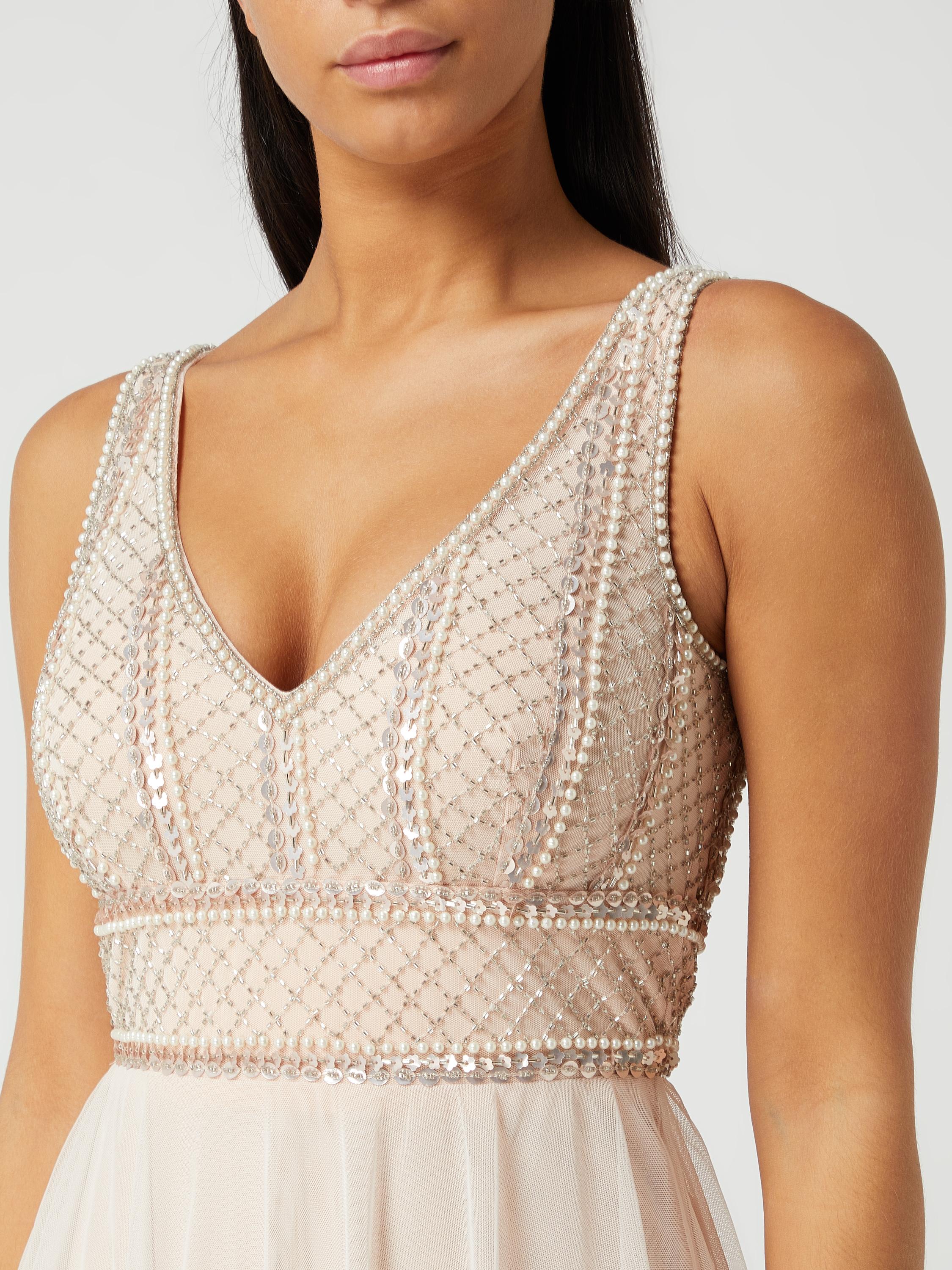 Lace and beads abendkleid top