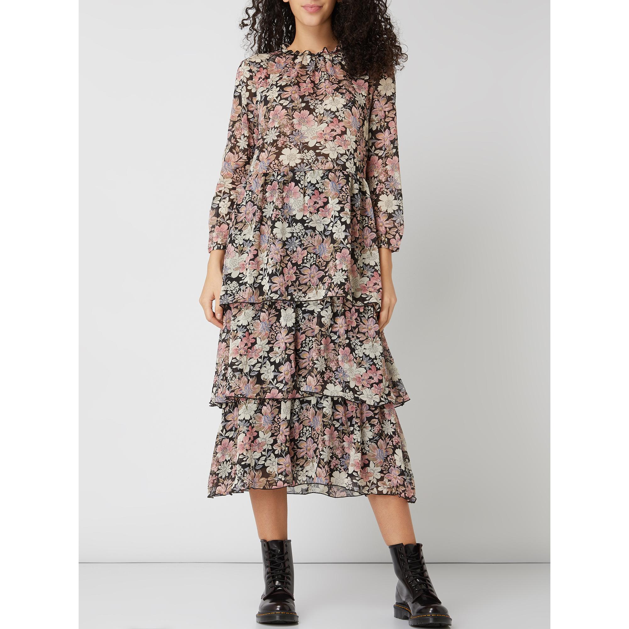 Jake S Casual Kleid Aus Krepp Im Stufen Look In Grau Lyst 