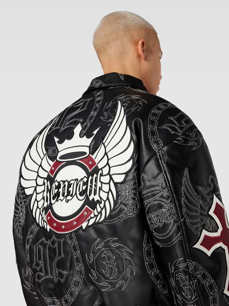 Review Bomberjacke in Leder-Optik in Schwarz für Herren Lyst AT - Main Image