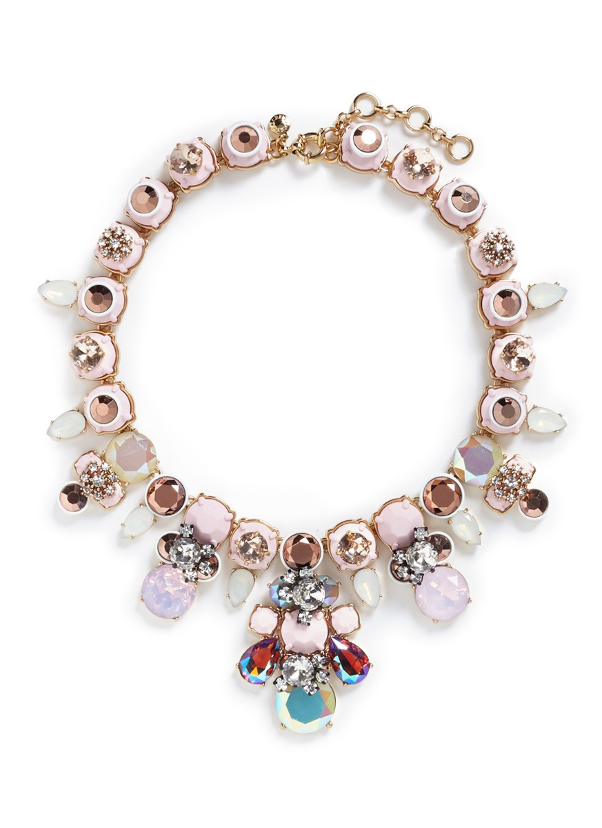 J.Crew Powder Crystal Necklace in Pink Lyst