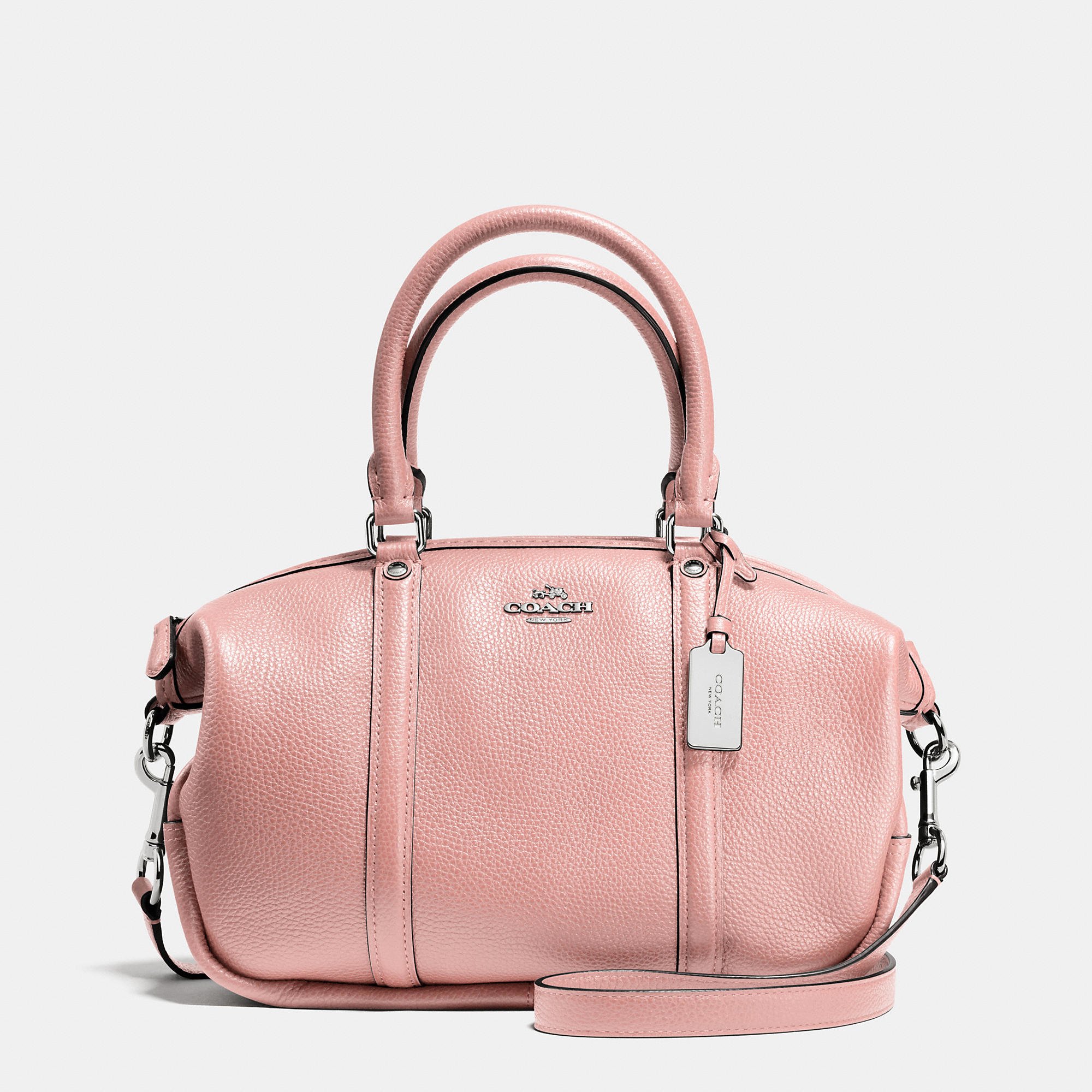 light pink leather satchel