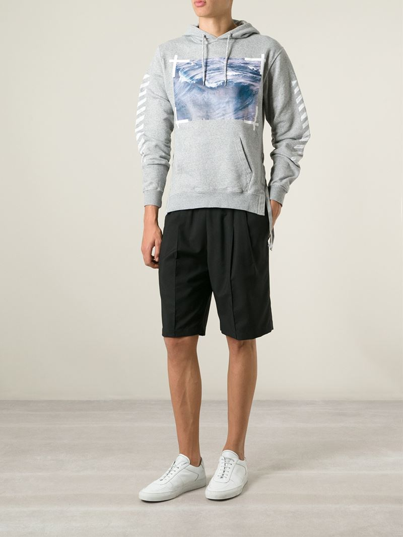 Inca Empire Forkæle Anger Off-White c/o Virgil Abloh Wave Print Hoodie in Grey (Gray) for Men - Lyst