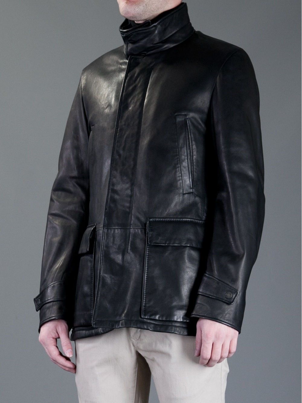 Lyst - Ermenegildo Zegna Leather Jacket in Black for Men