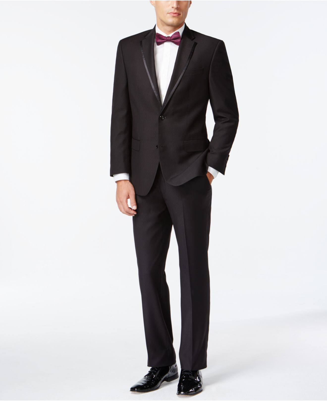 black pinstripe tuxedo