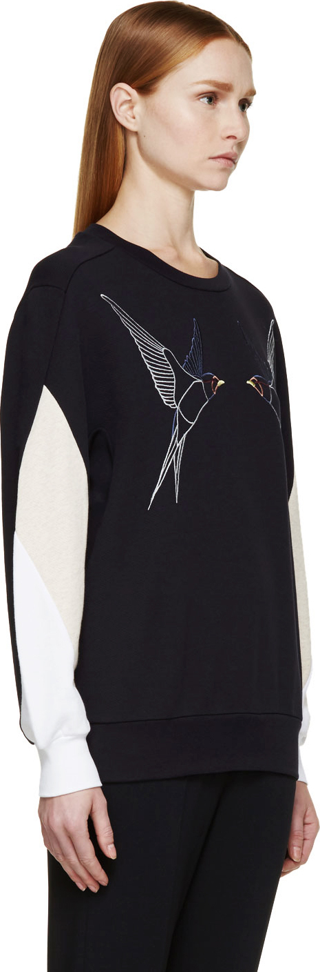 embroidered bird sweatshirt