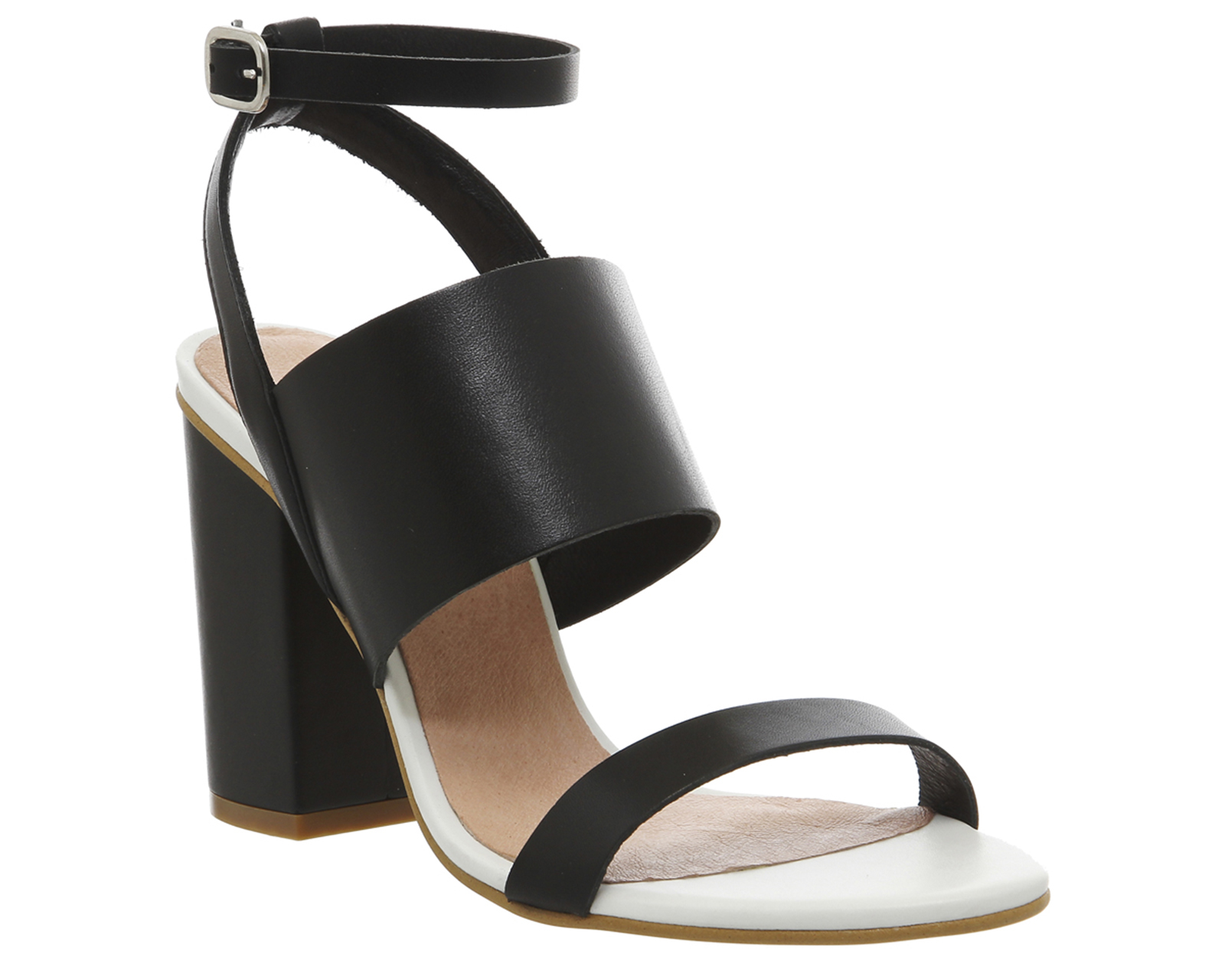 3 strap block heel sandals