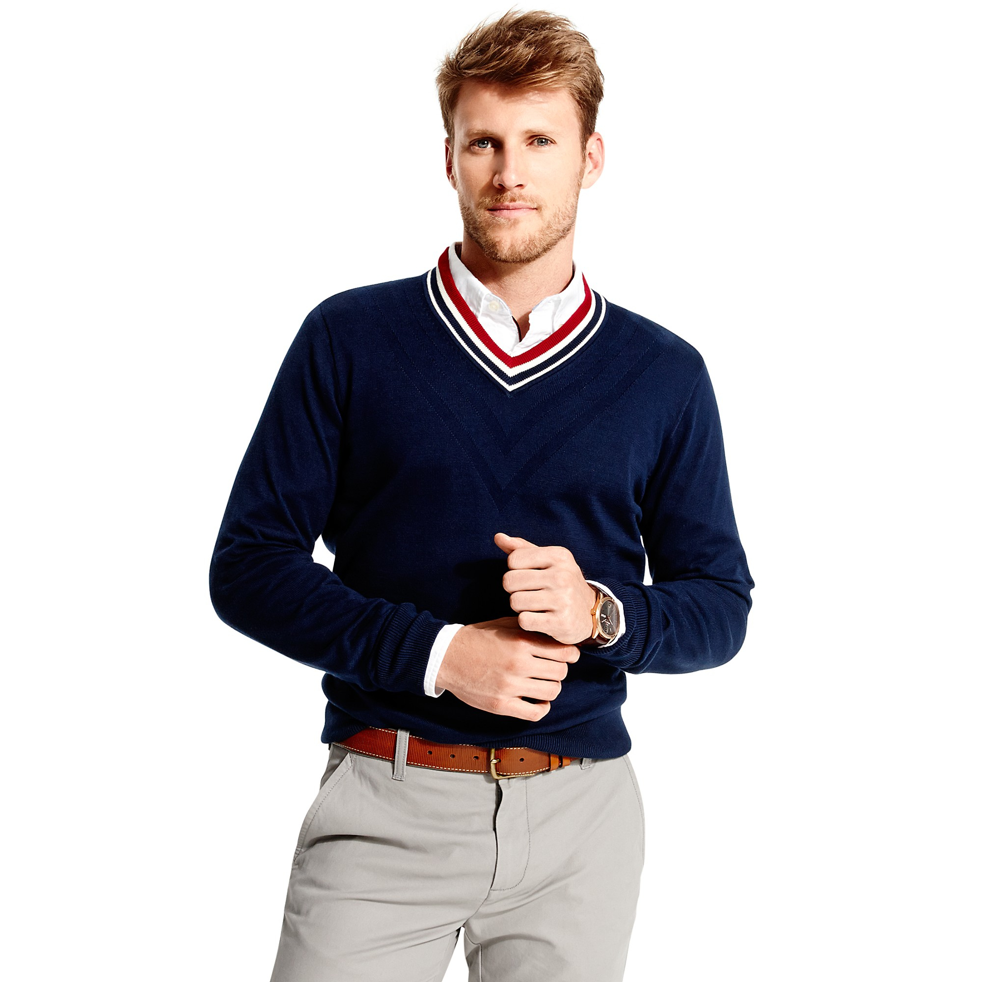 Tommy hilfiger Lightweight Cricket Sweater in Blue for Men (NAVY BLAZER ...