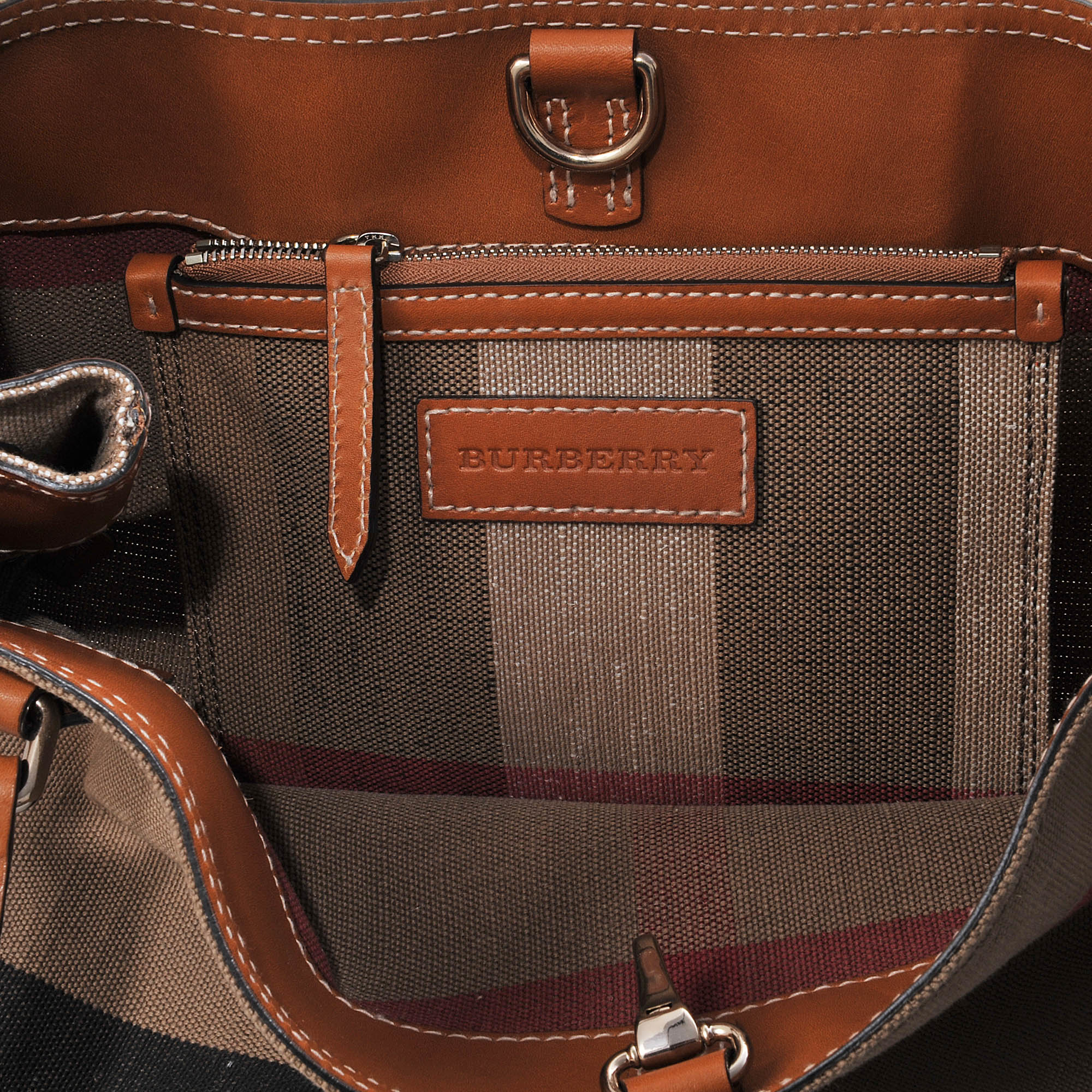 Burberry Sm Maidstone Brit Canvas Bag in Brown Lyst