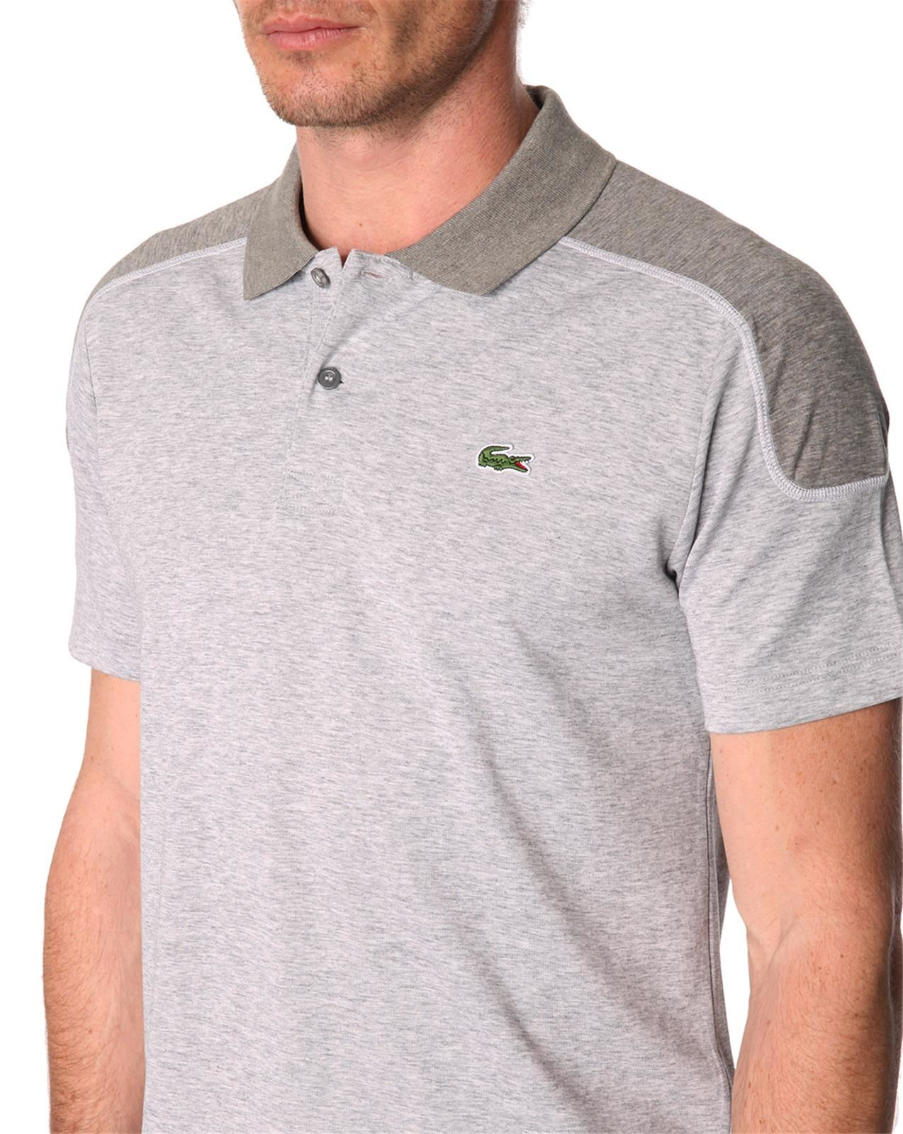 Lacoste Sport Short Sleeve Heather Grey Jersey Polo in Gray for Men ...