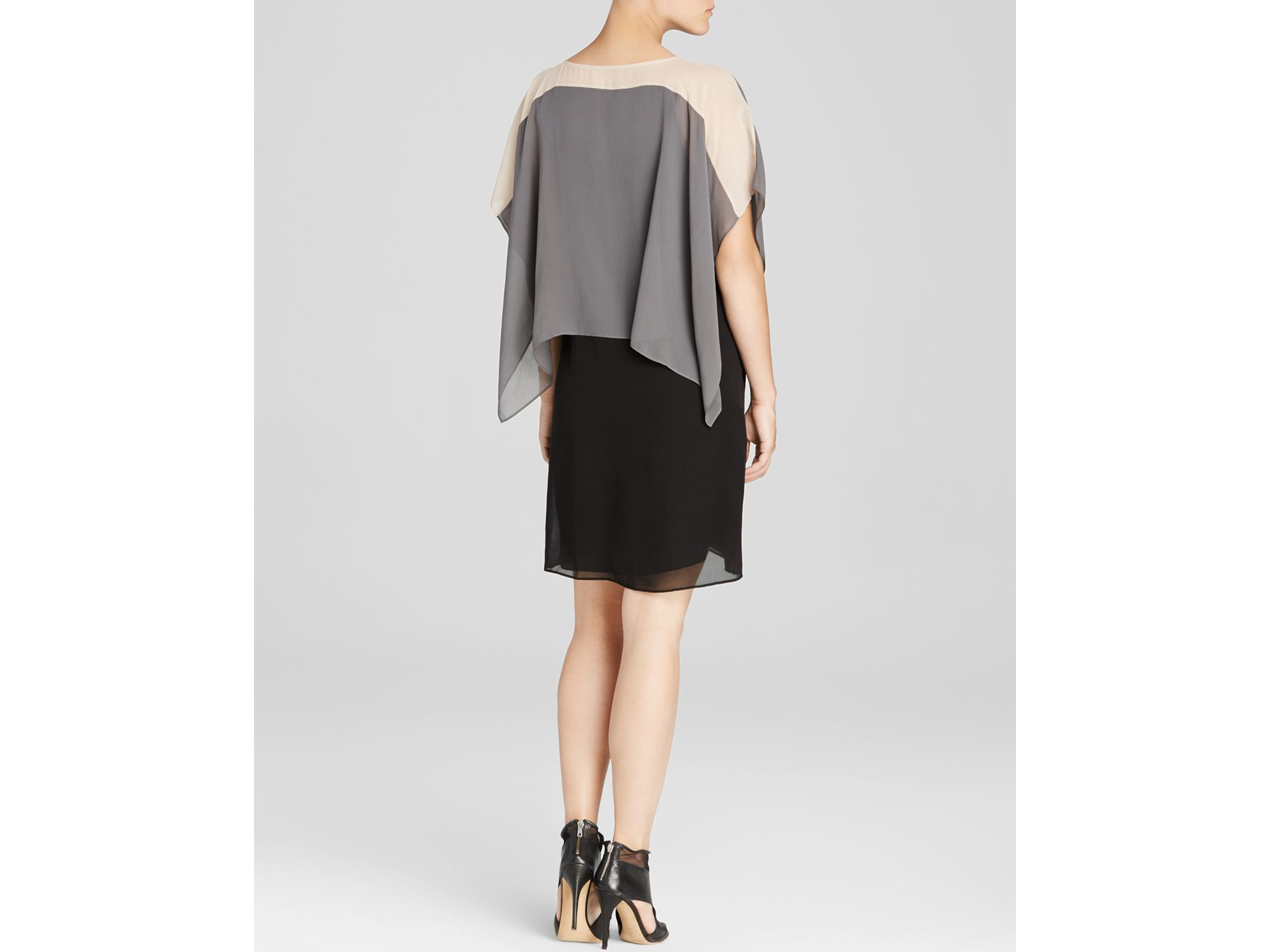 Eileen Fisher Silk Overlay Dress Bloomingdale's Exclusive in Pewter