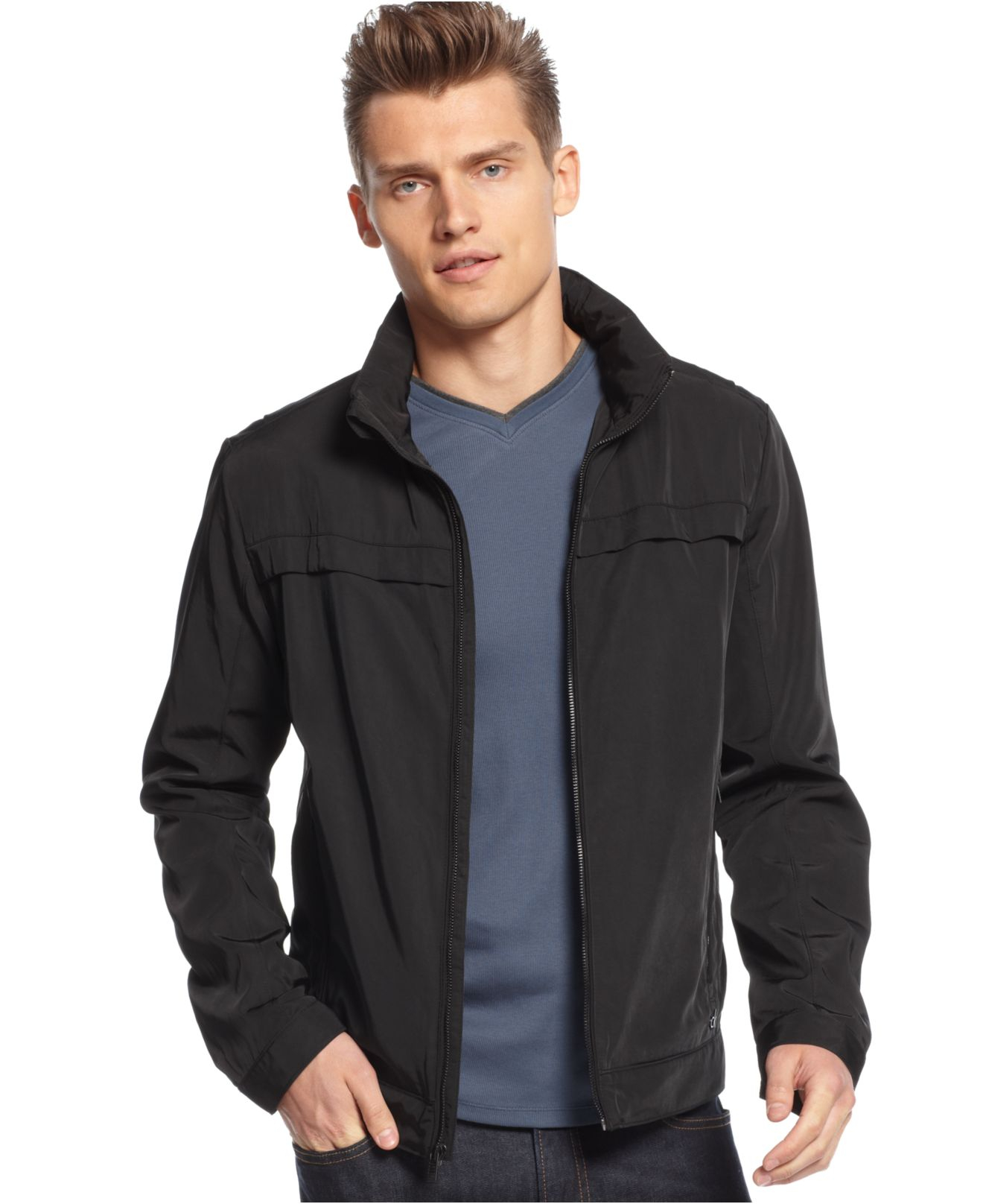 Calvin Klein Core Lightweight Nylon Jacket in Black for Men | Lyst