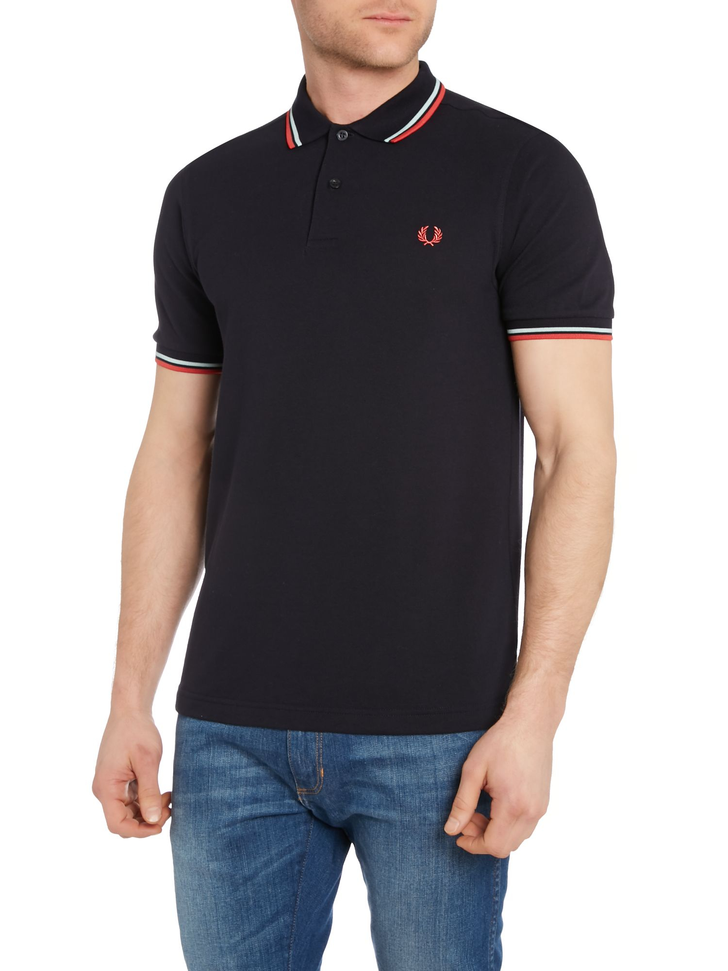 Fred perry Plain Slim Fit Polo Shirt in Blue for Men (Navy) | Lyst