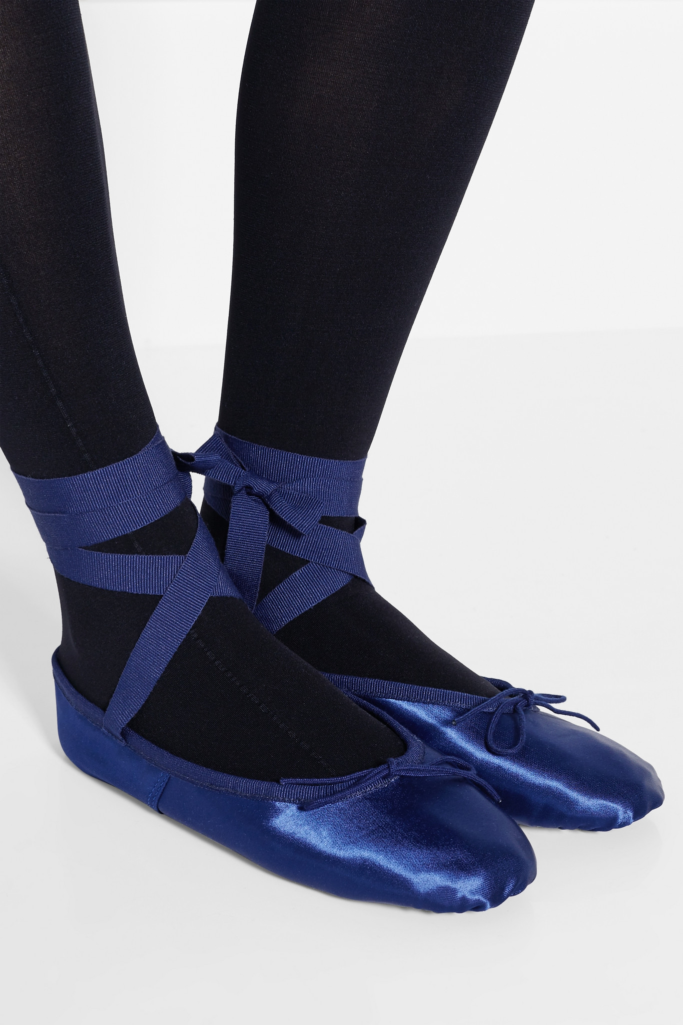 Ballet Beautiful Satin Ballet Slippers in Navy (Blue) - Lyst