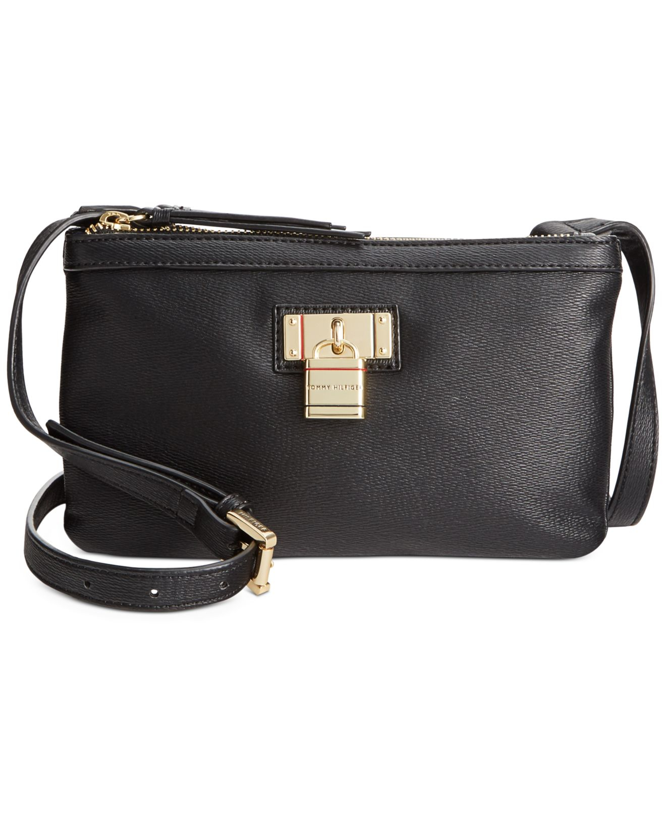 Tommy hilfiger Alexa Double Top Zip Crossbody in Gold (Metallic Gold
