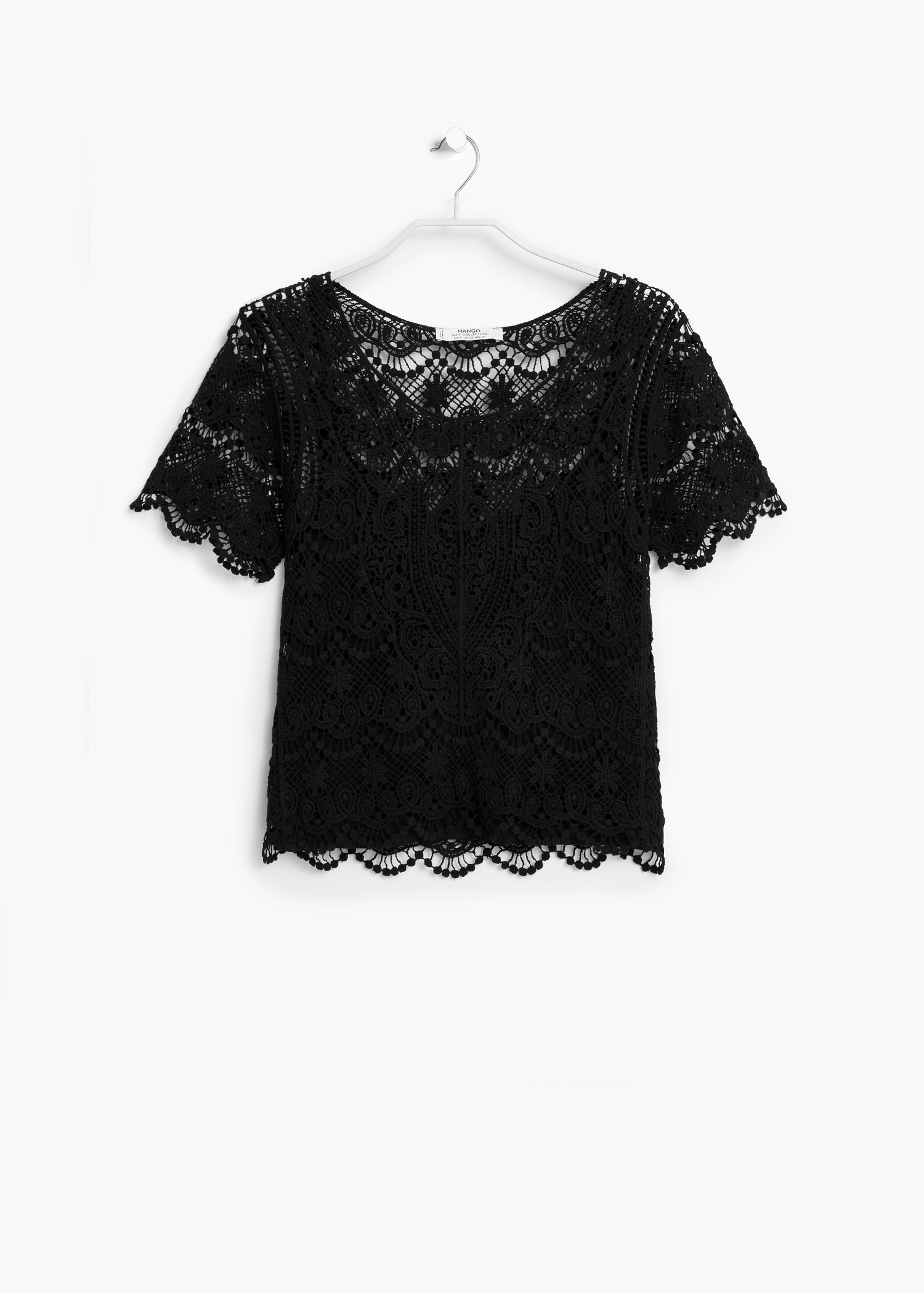 black crochet blouse