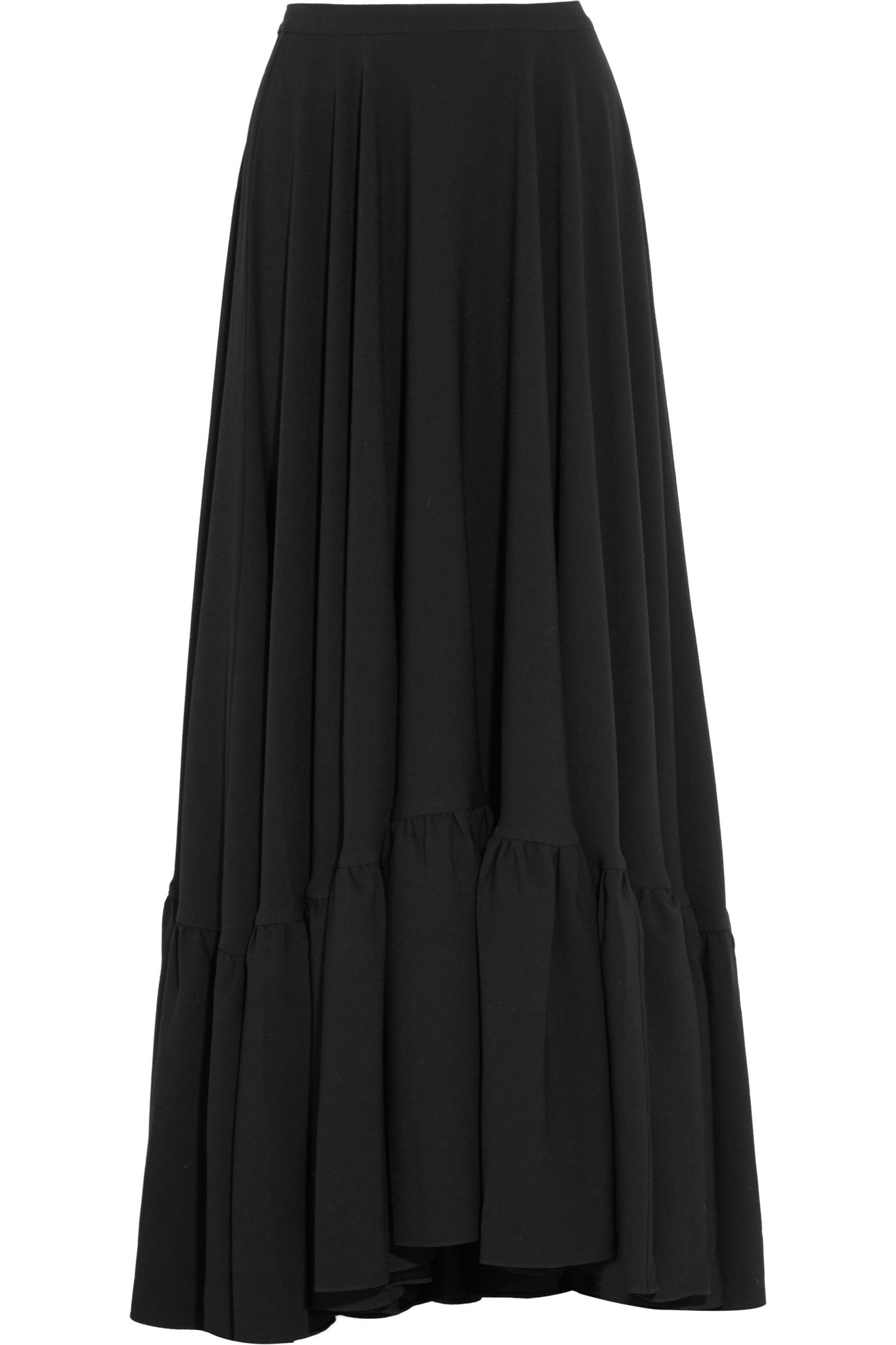 Co. Synthetic - Tiered Crepe Maxi Skirt - Black - Lyst