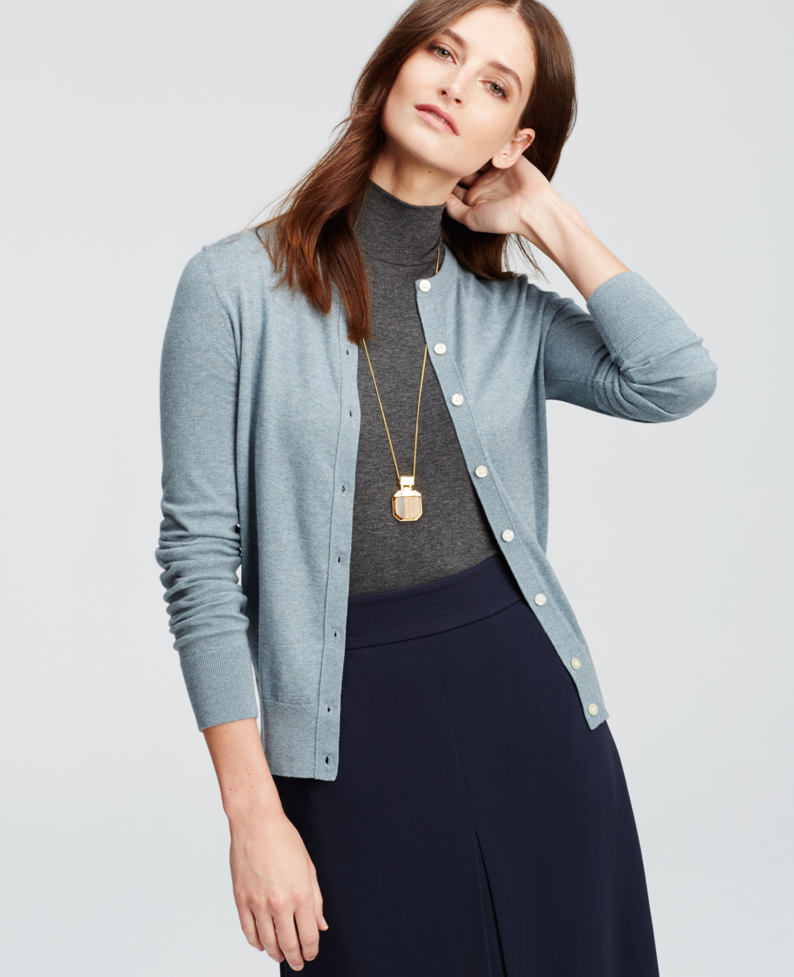 ann taylor green cardigan