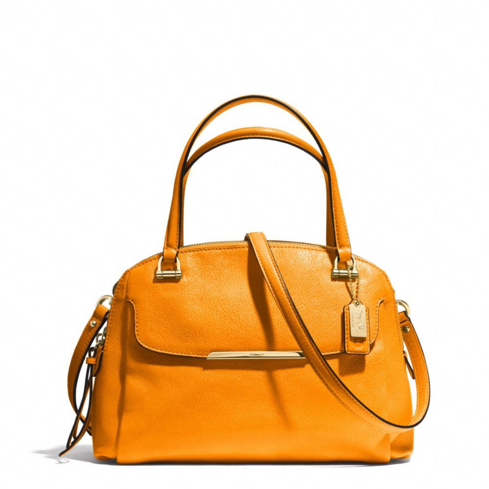 COACH Madison Small Georgie in Leather in Orange - Lyst