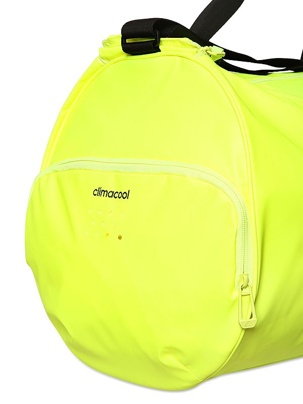 adidas Water Repellent Coated Nylon Duffle Bag in Neon Yellow (Yellow