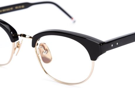 Thom Browne Half Frame Glasses in Black for Men Lyst
