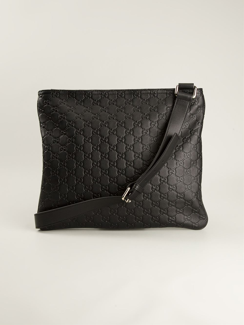 Gucci Monogram Messenger Bag in Black for Men | Lyst