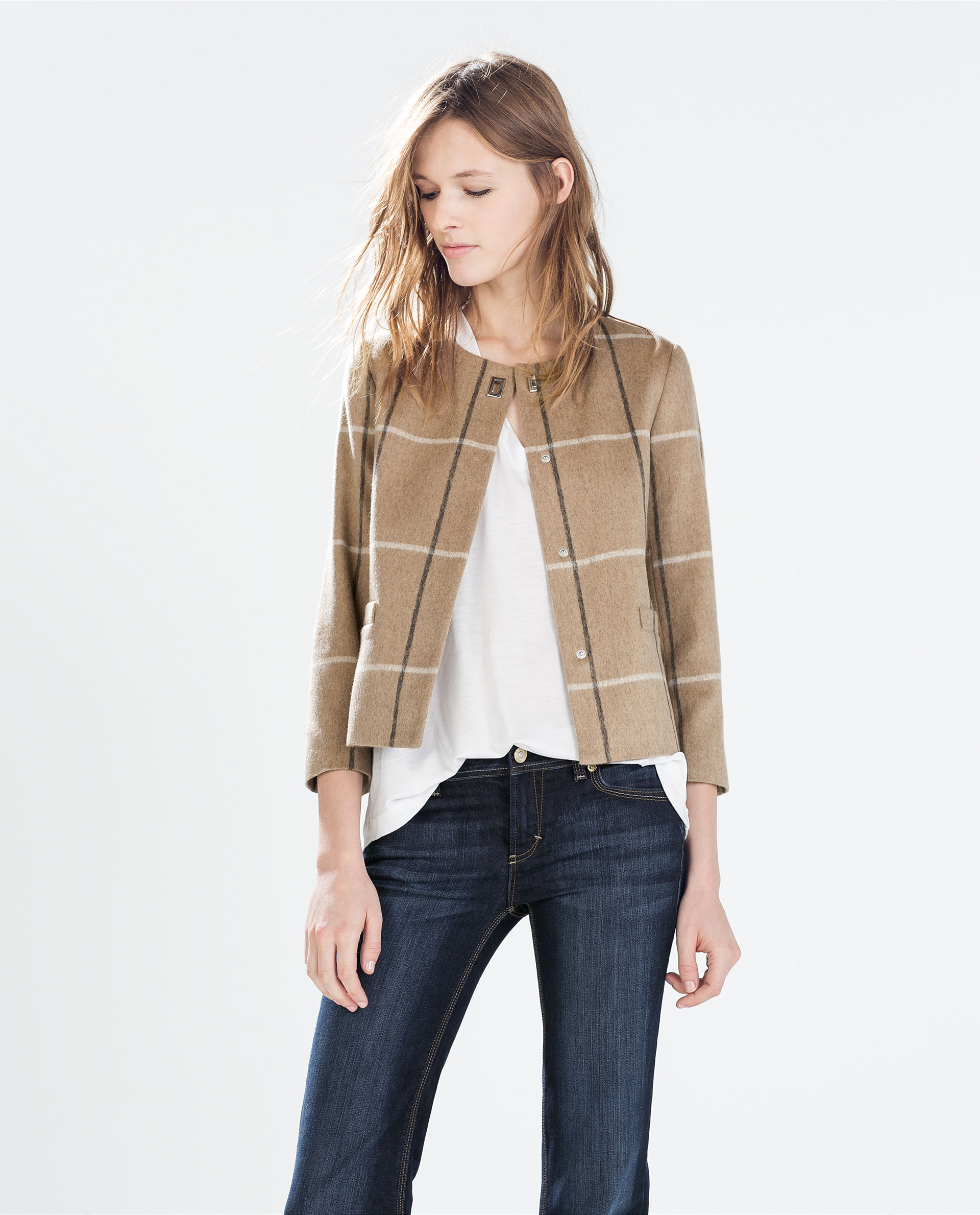 beige suit zara