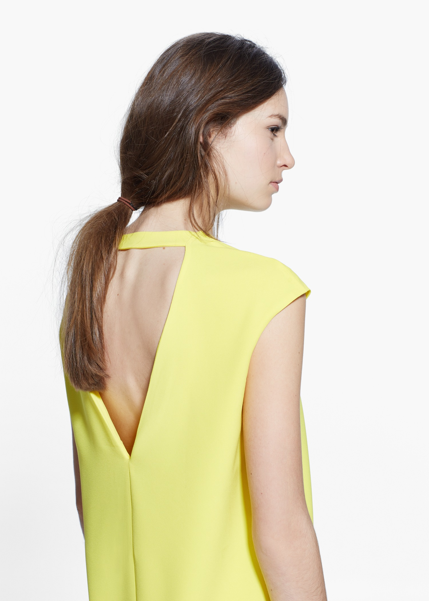 Lyst Mango CutOut Back Dress in Yellow